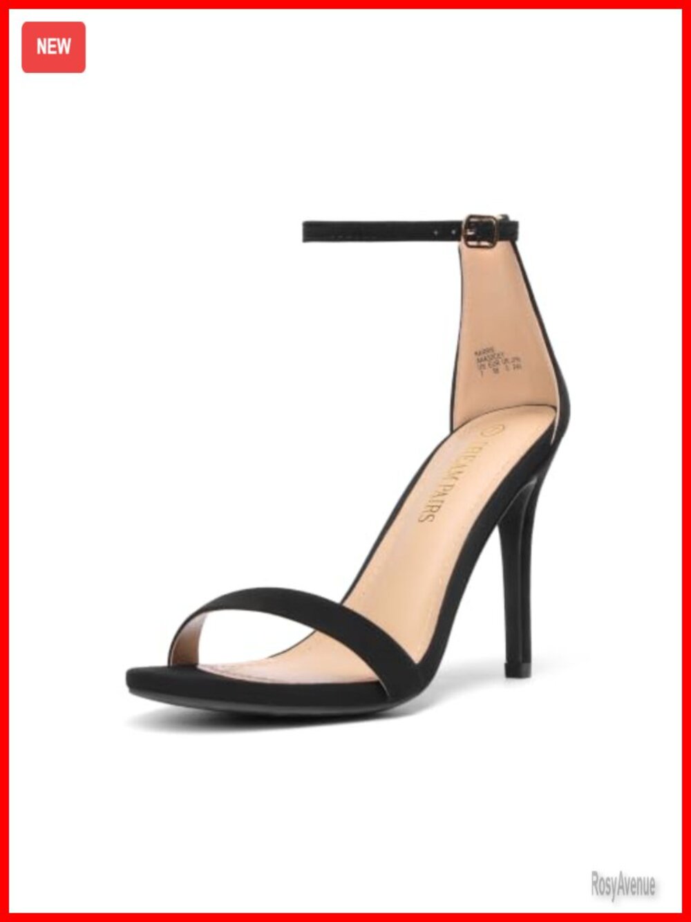 Women's Faux Leather Stiletto Heel Sandals Ankle Strap Formal Party